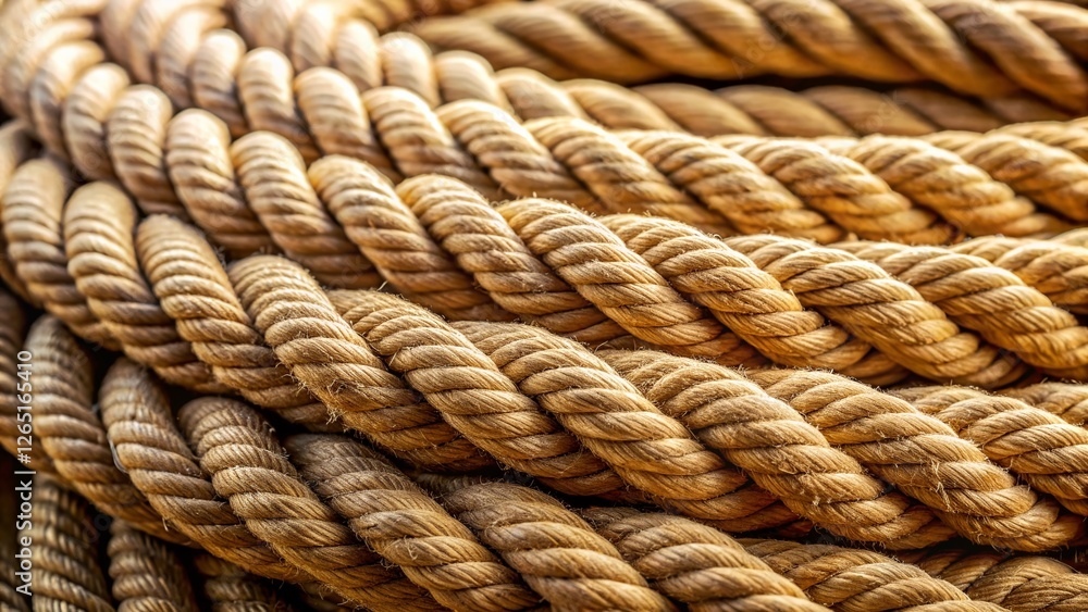 Strong Natural Fiber Rope Coil, Rustic Cordage Texture Background Strong Natural Fiber Rope Coil, Rustic Cordage Texture Background