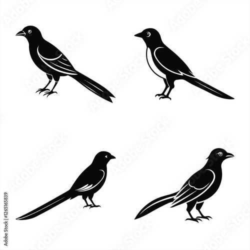Wallpaper Mural Elegant Drongo Silhouette Vector Icon – Perfect for Logos & Art. Torontodigital.ca