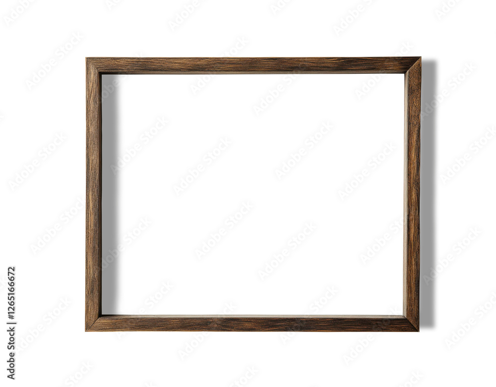 Wood picture frame isolated on transparent background. PNG. Front view Wood picture frame isolated on transparent background. PNG. Front view
