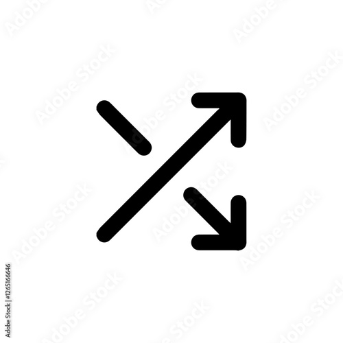 Shuffle Arrows Icon in Black vector