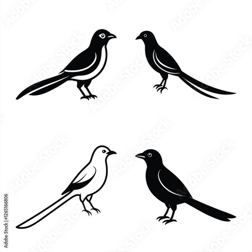 Wallpaper Mural Drongo Bird Silhouette Vector Icon – High-Quality Download. Torontodigital.ca