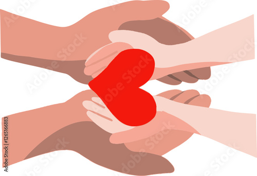 사랑, 손, 엄마, 아빠, 아기, 하트, 따뜻한, hand, 손가락, 사람, 가족, 벡터