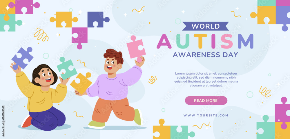 Two kids holding puzzle pieces for world autism awareness day. Suitable for online campaigns, educational materials, and social awareness posts.
Two kids holding puzzle pieces for world autism awareness day. Suitable for online campaigns, educational materials, and social awareness posts.