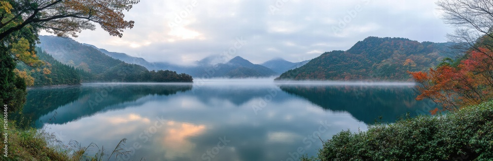 A beautiful lake with mountains in the background