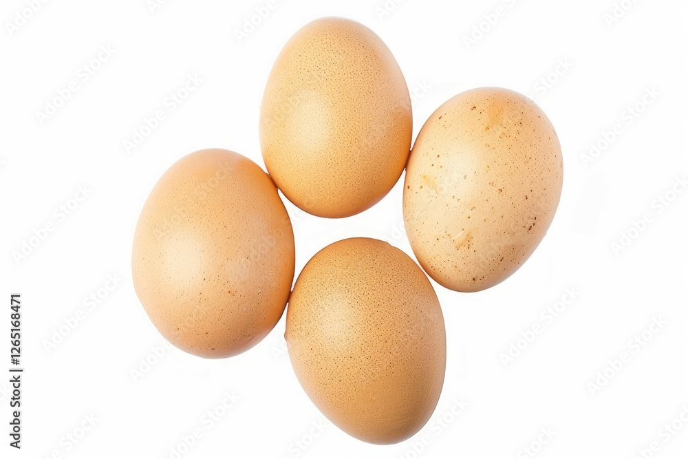 Few brown eggs on white background. AI image Few brown eggs on white background. AI image