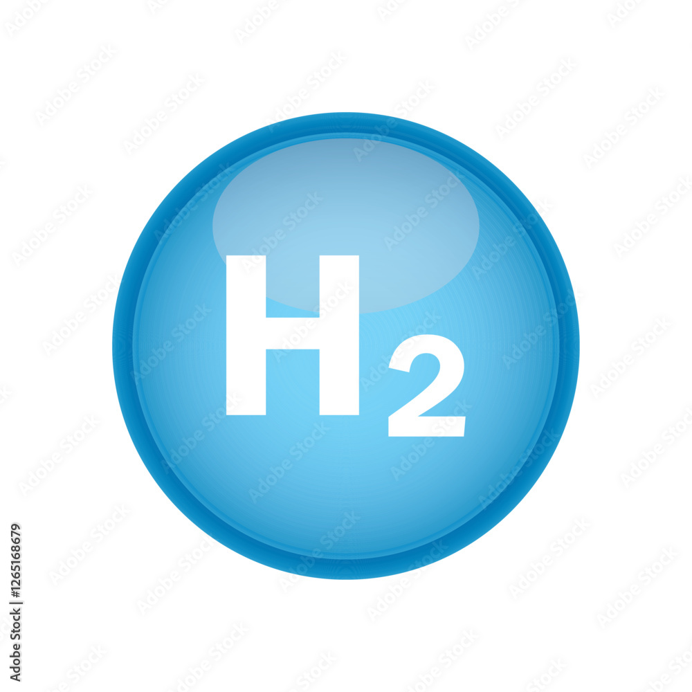 Hydrogen H2 blue bubble icon symbol. chemical model. Concept of hydrogen H2. Renewable eco-energy. Hydrogen energy based on renewable energy sources and electricity. Vector illustration EPS. Hydrogen H2 blue bubble icon symbol. chemical model. Concept of hydrogen H2. Renewable eco-energy. Hydrogen energy based on renewable energy sources and electricity. Vector illustration EPS.