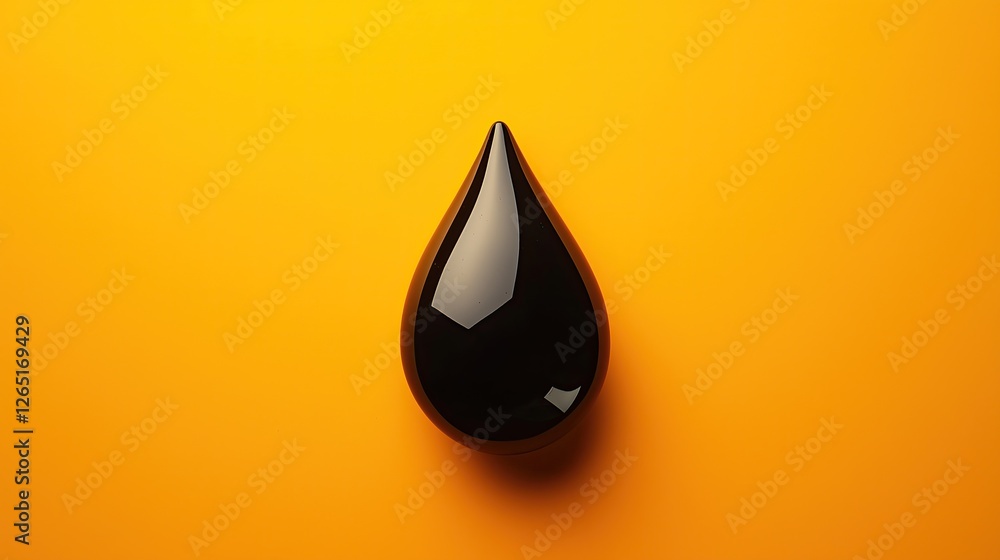 Perfectly shaped oil droplet on a yellow background. Perfectly shaped oil droplet on a yellow background.