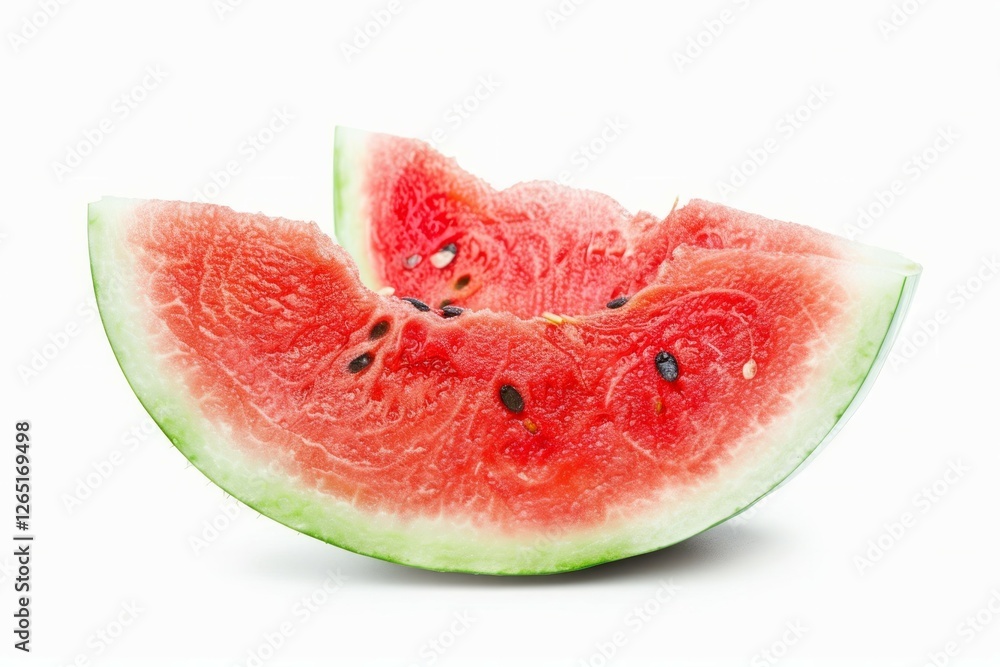 Fresh watermelon slices on white background. AI image Fresh watermelon slices on white background. AI image