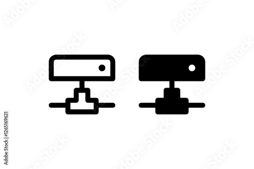 Webcam Icon in Outline and Solid Styles vector