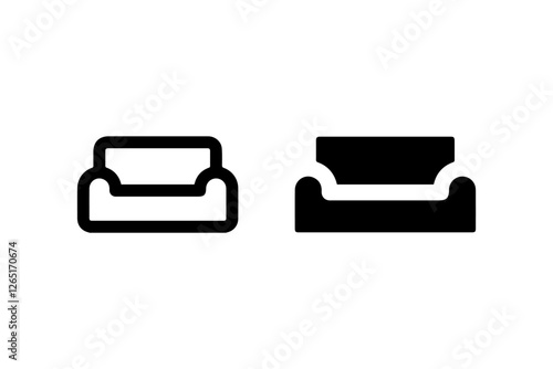 Minimalist Sofa Icons for Furniture Design vector