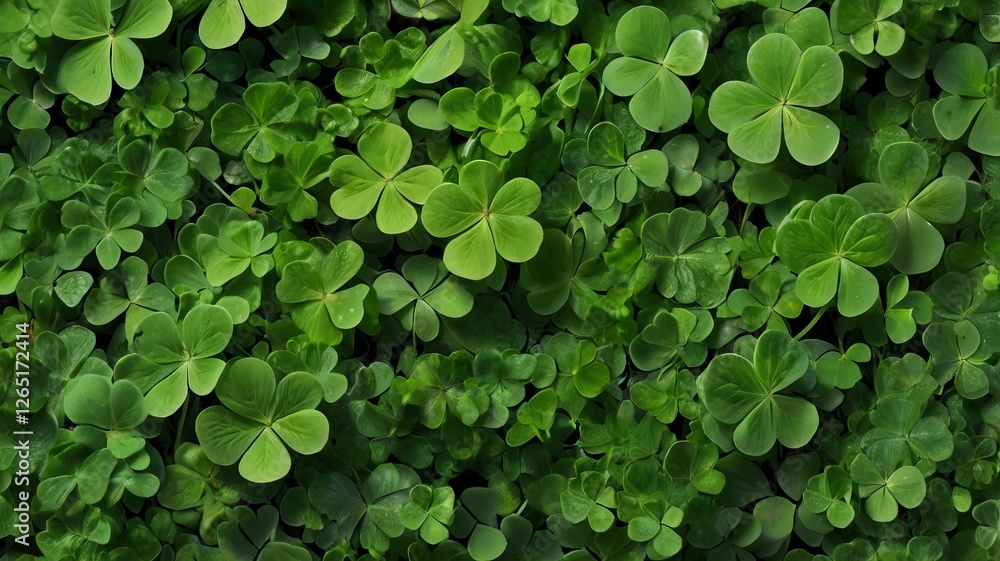 Lush Shamrock Frame on Vibrant Green Background Lush Shamrock Frame on Vibrant Green Background
