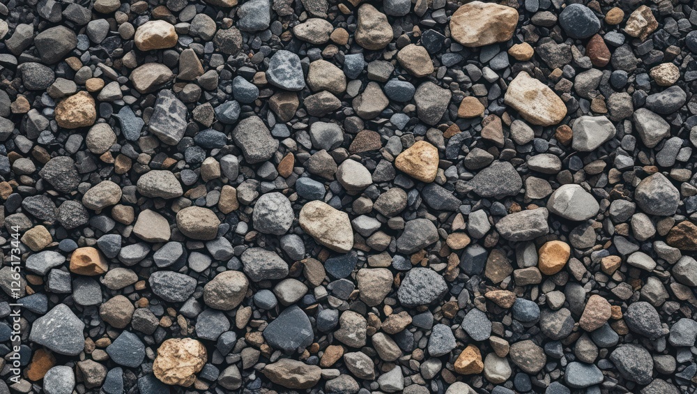 Colorful diverse gravel stones texture background with varying sizes and shapes. Ideal for natural material design copy space. Colorful diverse gravel stones texture background with varying sizes and shapes. Ideal for natural material design copy space.