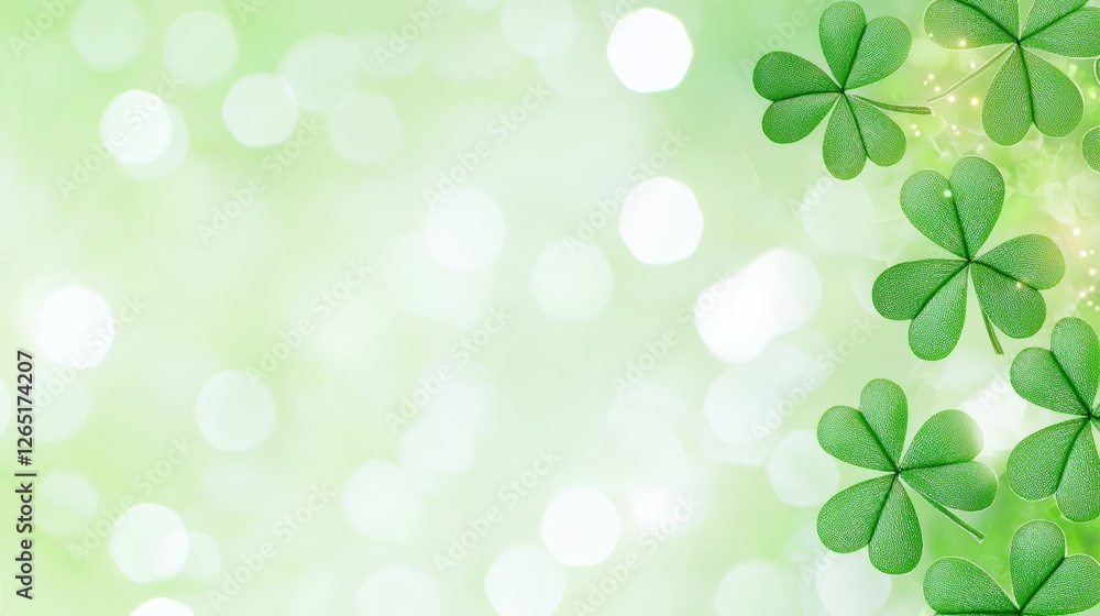 A serene green background adorned with clovers, creating a fresh and vibrant atmosphere, perfect for nature-themed designs. A serene green background adorned with clovers, creating a fresh and vibrant atmosphere, perfect for nature-themed designs.
