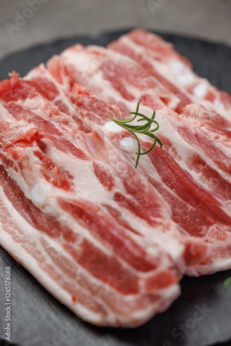 Photos of pork cuts used in butcher shop menus
