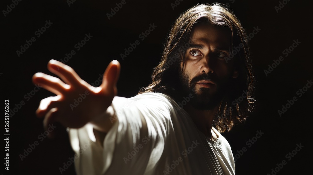 Photo of Jesus Christ reaching out his hand Photo of Jesus Christ reaching out his hand