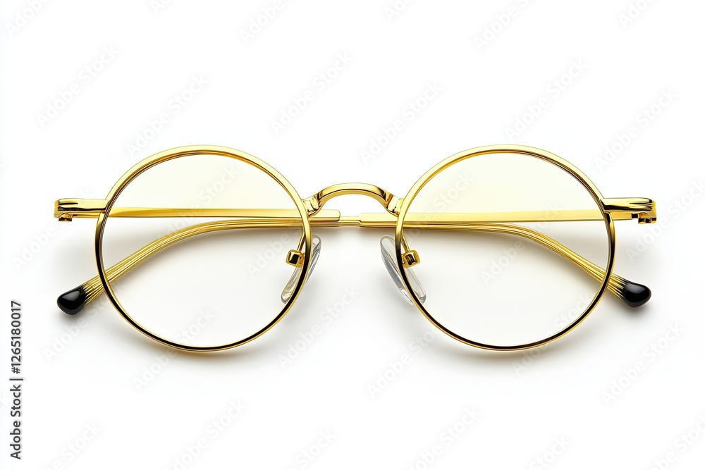 Fototapeta premium Isolated vintage circular eyeglasses with a clear background