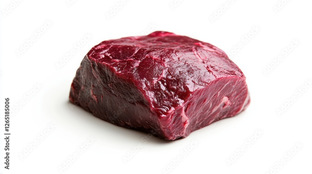 Fototapeta premium Fresh raw steak isolated on a white background.
