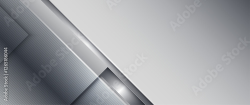 Vector abstract metallic shape, grey metal - steel, texture pattern, shiny and glossy on chrome color background. Illustration modern design, silver plate, technology concept for wallpaper background