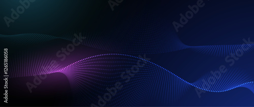 Wallpaper Mural Vector abstract dynamic, wave particle and dot. Illustration technology background with dynamic mesh, flow particles design for banner, wallpaper. High tech, digital datum network and science concept Torontodigital.ca
