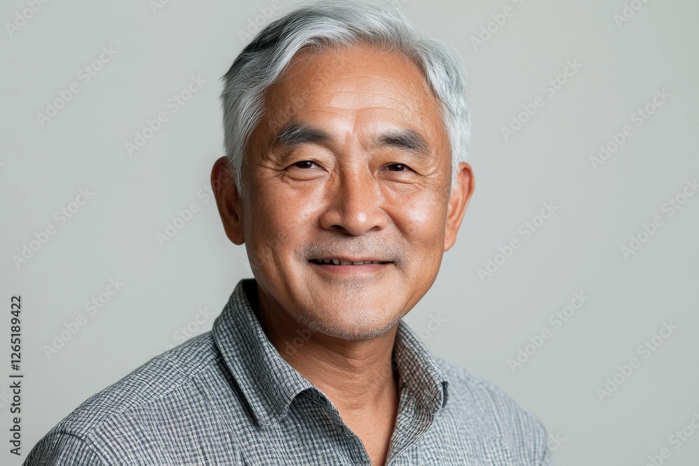 Portrait smile handsome senior mature Asian man isolated background Portrait smile handsome senior mature Asian man isolated background