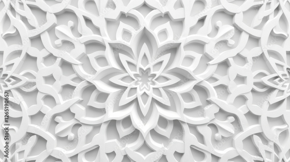 Abstract Islamic background in white, featuring seamless and intricate Arabian patterns, delicate design Abstract Islamic background in white, featuring seamless and intricate Arabian patterns, delicate design