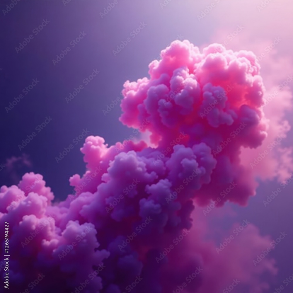 Fototapeta premium Intense purple smoke clouds, dynamic and vibrant , fume, violet, clouds