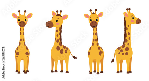 The first frame depicts the giraffe standing, while the second frame shows it turning its head.