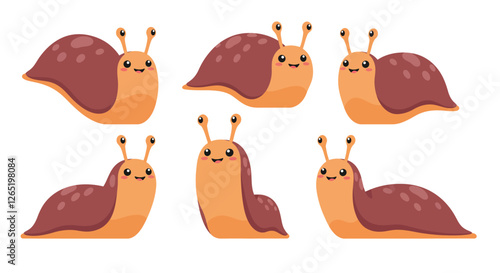 The first frame shows a happy snail, while the second frame introduces a playful stance, enhancing character dynamics.