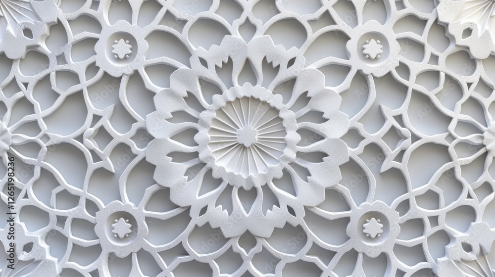 Abstract Islamic background in white, featuring seamless and intricate Arabian patterns, delicate design Abstract Islamic background in white, featuring seamless and intricate Arabian patterns, delicate design