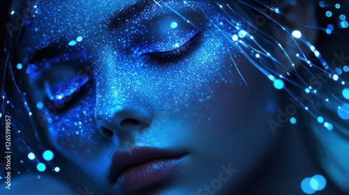 Wallpaper Mural Blue shining fiber optic. Torontodigital.ca