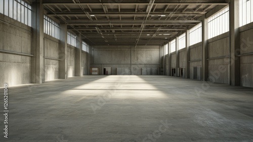 Wallpaper Mural Empty industrial warehouse sunlight interior Torontodigital.ca