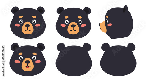 The design transitions from a happy expression to a neutral face, showcasing versatility in character design.
