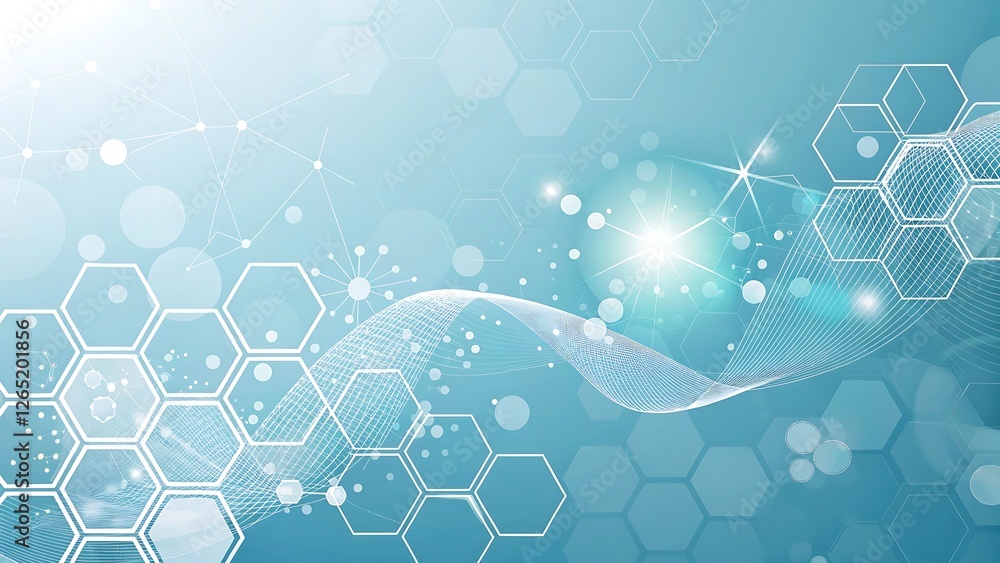 Fototapeta premium Futuristic Medical and Technology Background with Hexagonal Digital Interface