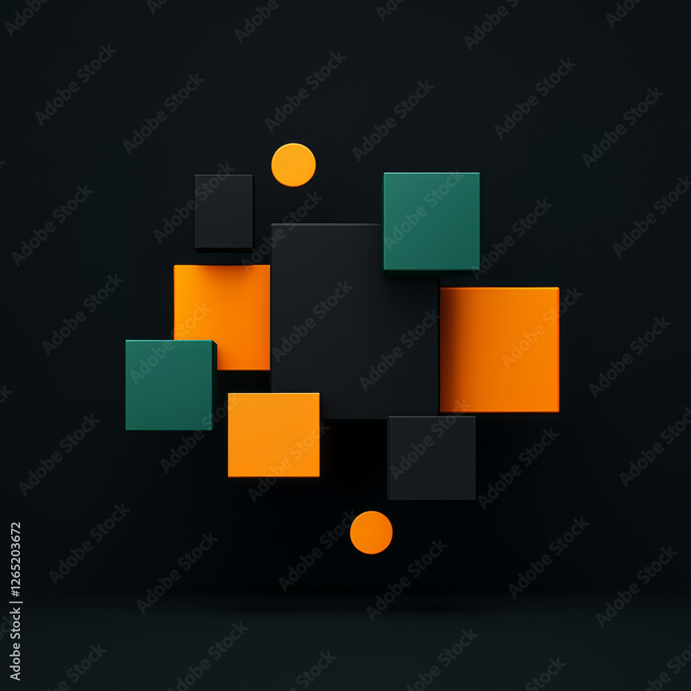 Abstract 3D Art with Metallic and Glossy Geometric Forms Abstract 3D Art with Metallic and Glossy Geometric Forms