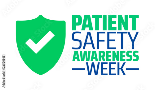 Patient Safety Awareness Week background banner or poster design template. observed every year in March. Holiday concept. Use to any Template, card, poster, placard, template.