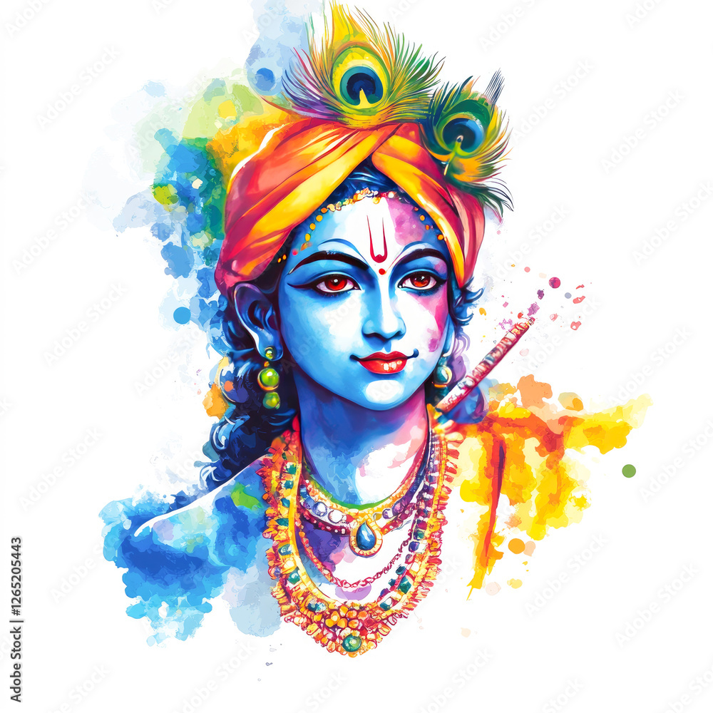 Obraz premium Lord krishna poster. celebrating janmashtami festival