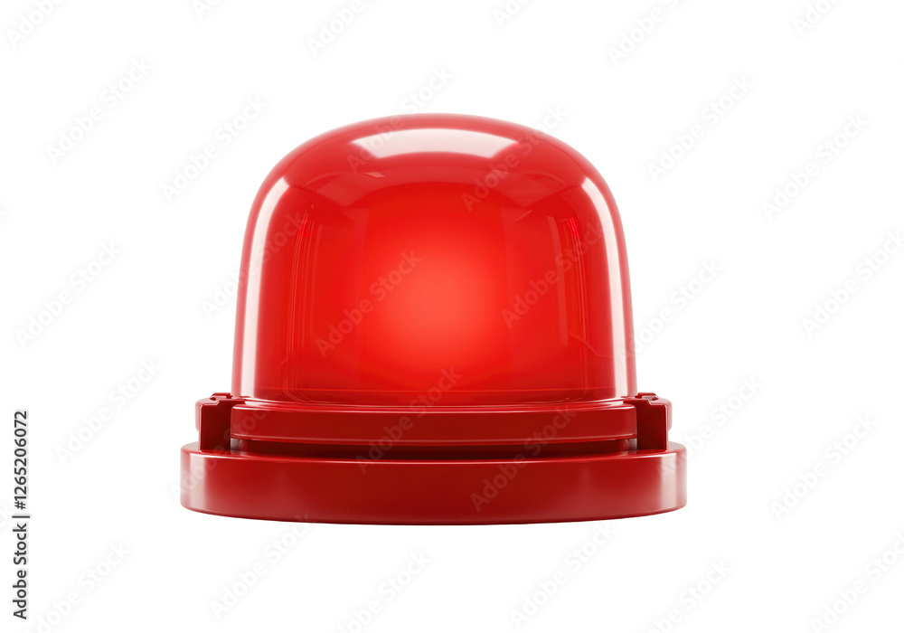 Fototapeta premium Red beacon isolated on white background.