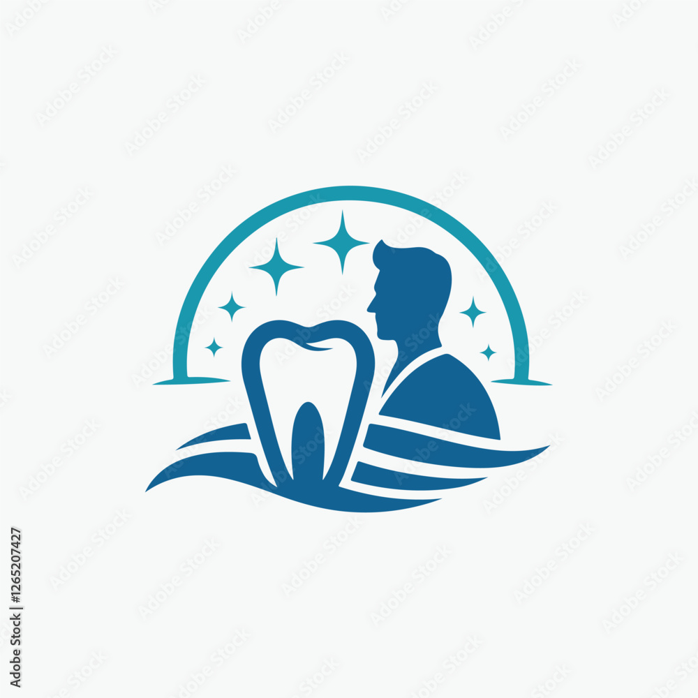 Fototapeta premium Dental care, dental clinic, dental point, city dental, dental, tooth, dentist, dentistry, smile, happy dental logo fully editable vector template