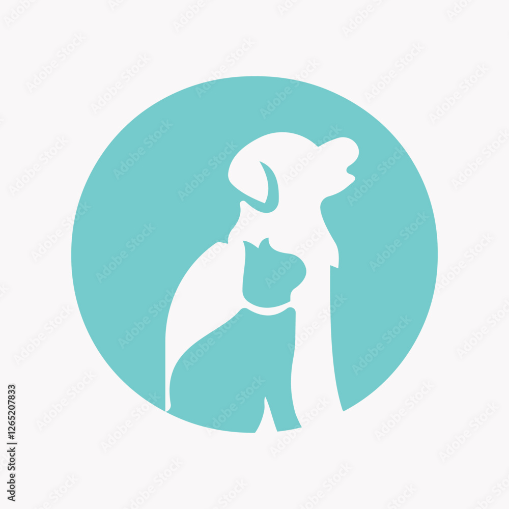 Obraz premium Initial Letter O Pet Care Logo Design Concept With Dog Symbol