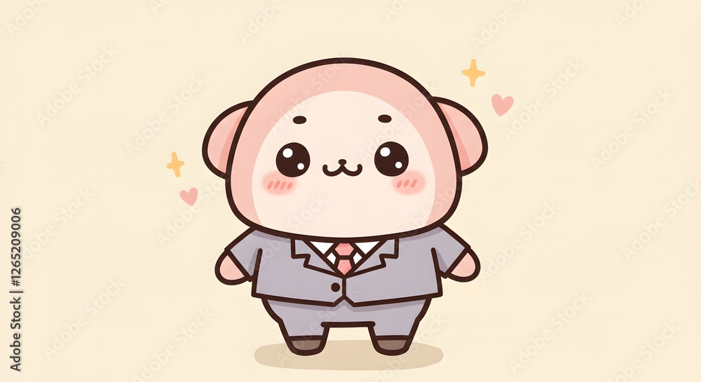 Cute Cartoon Animal Wearing a Suit Illustration, Business and Design Ideas Cute Cartoon Animal Wearing a Suit Illustration, Business and Design Ideas