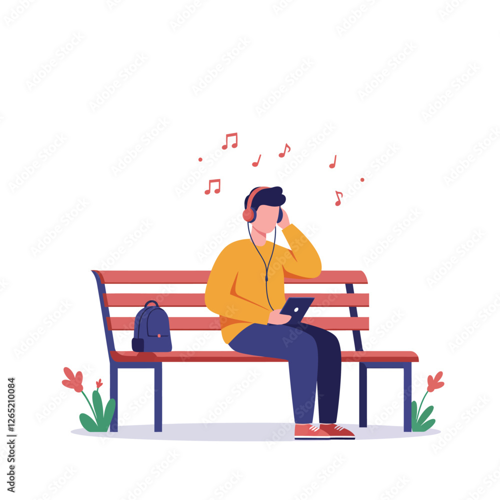 The first frame shows a man relaxing, while the second frame highlights his enjoyment of music. The first frame shows a man relaxing, while the second frame highlights his enjoyment of music.