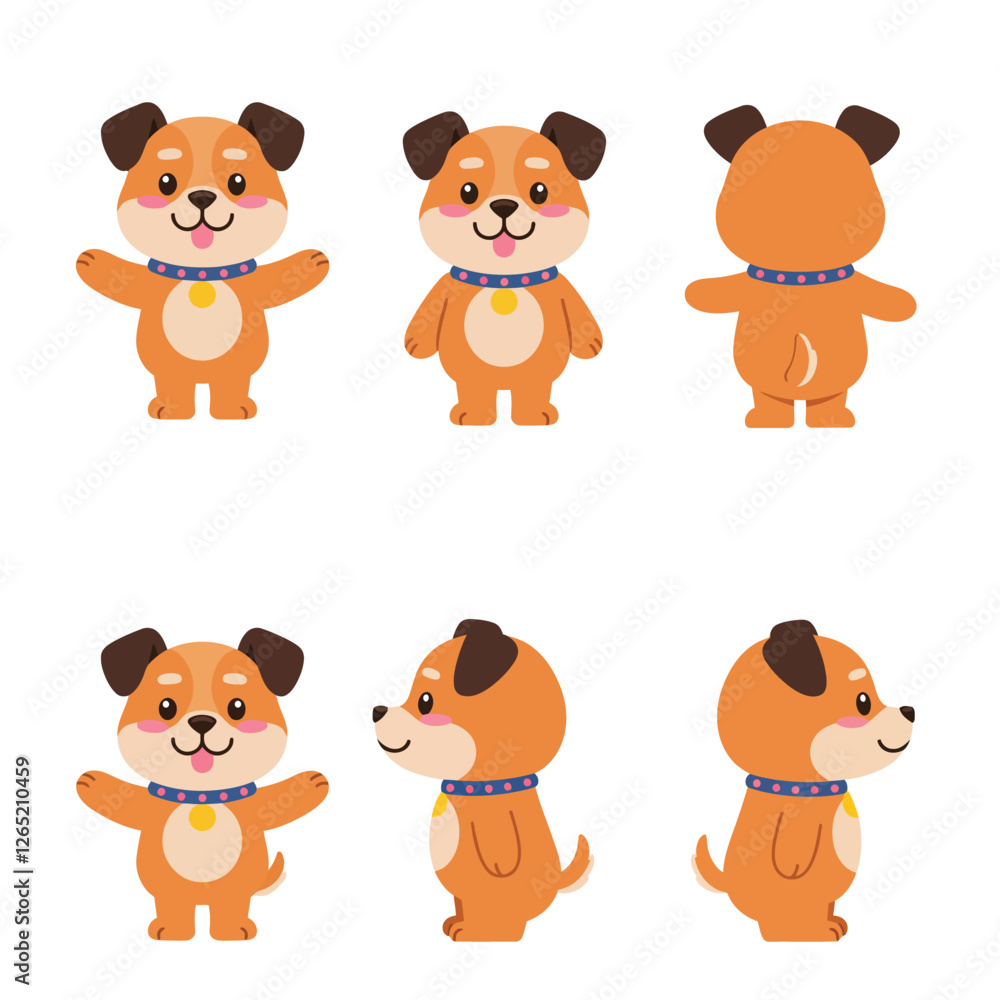 The character transitions from a happy pose to various playful angles, showcasing its lively personality. The character transitions from a happy pose to various playful angles, showcasing its lively personality.