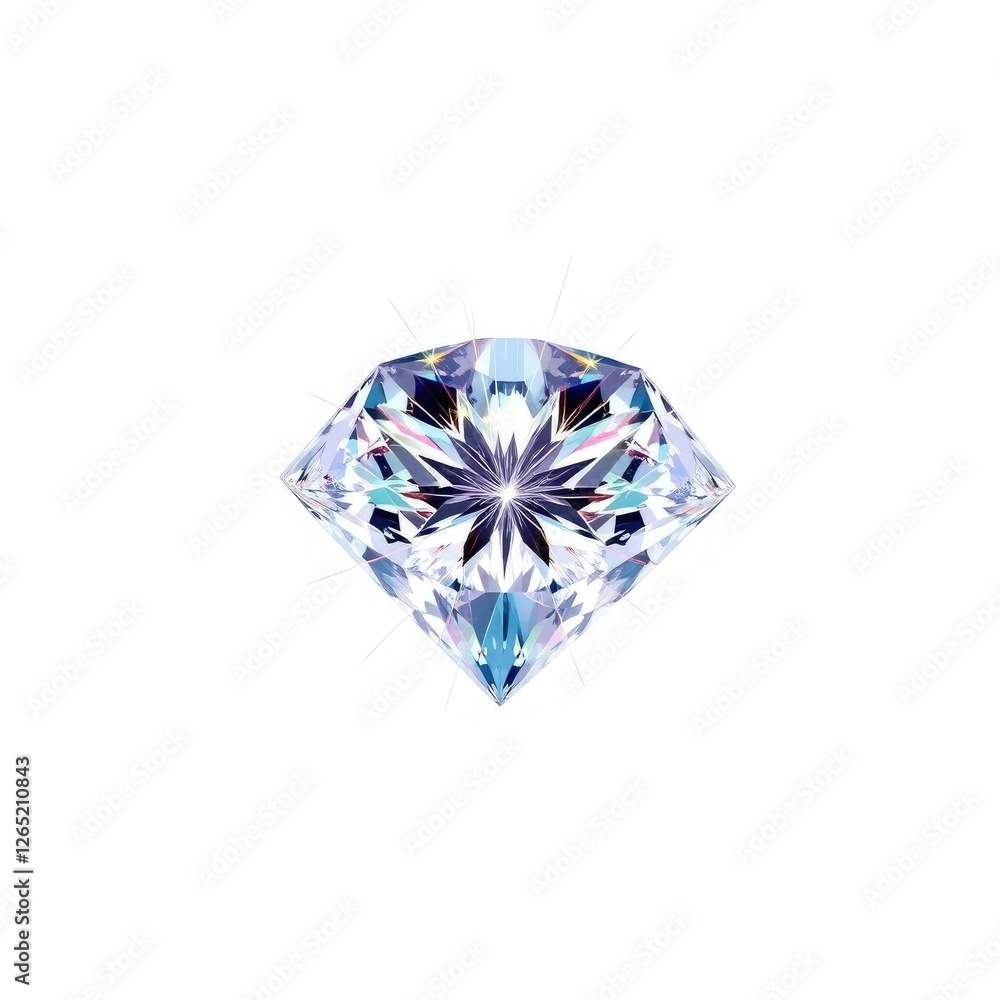 Fototapeta premium Sparkling diamond on white background isolated, sparkle, precision