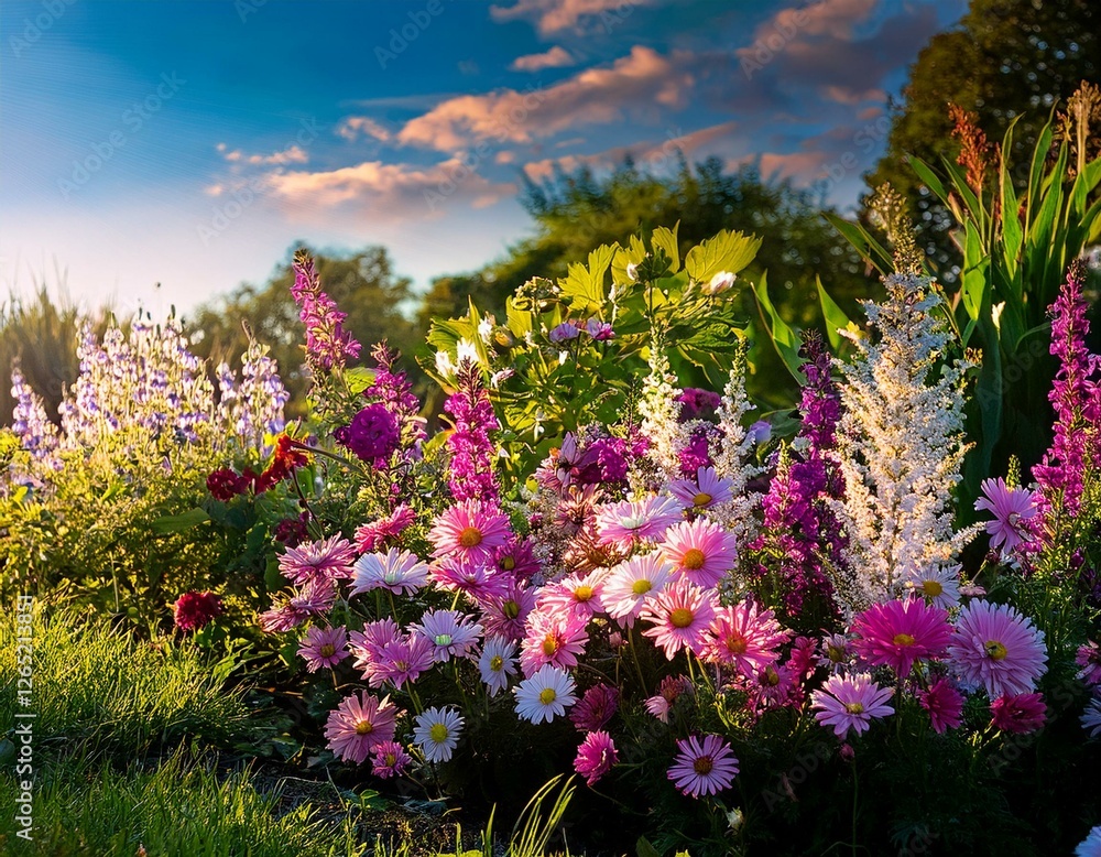 Naklejka premium flowers in the garden