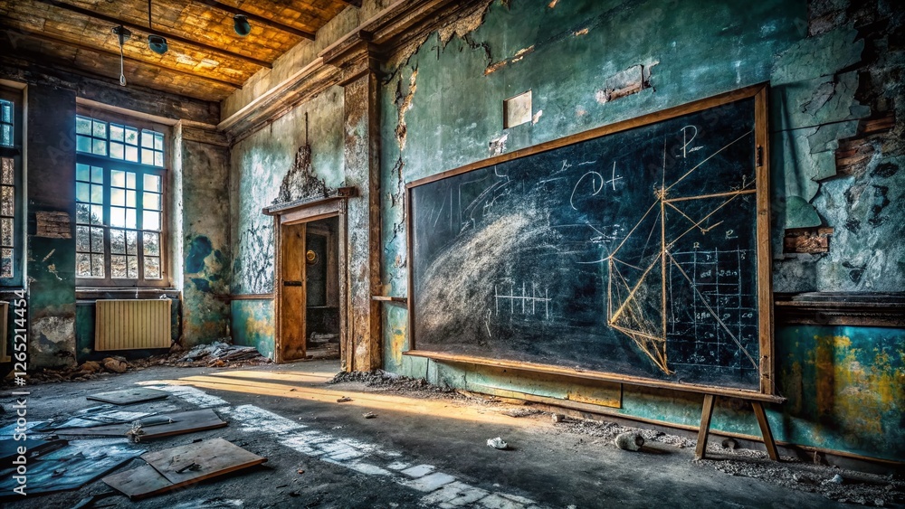 Urban Exploration: Chalkboard Math Formulas - Grungy Blackboard Photography Urban Exploration: Chalkboard Math Formulas - Grungy Blackboard Photography