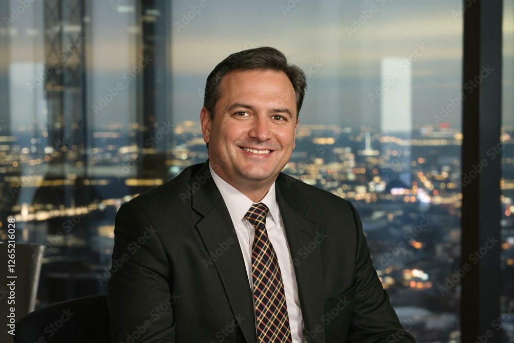 Empowered Business Leader Overlooking the City Empowered Business Leader Overlooking the City