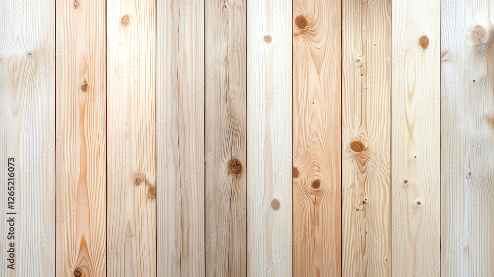 Naklejka premium Light wooden planks with natural knots and textures, creating warm and inviting background. Perfect for rustic or natural themed designs
