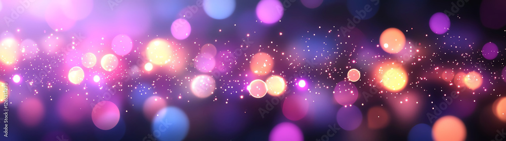 Bright and colorful bokeh lights create magical atmosphere with sparkling effects. vibrant hues of purple, pink, and orange blend beautifully, evoking sense of celebration and joy Bright and colorful bokeh lights create magical atmosphere with sparkling effects. vibrant hues of purple, pink, and orange blend beautifully, evoking sense of celebration and joy