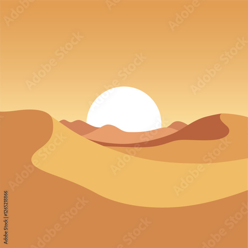 cartoon illustration desert scenery vector design