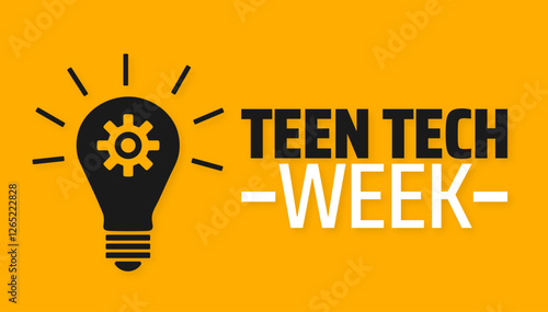 Teen tech week background banner or poster design template. observed every year in March. Holiday concept. Use to any Template, card, poster, placard, template.